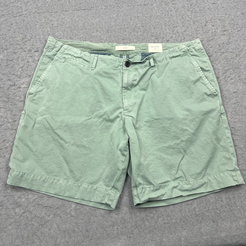 Billy Reid Wynn Shorts Mens 40 Green Mint Cotton Twill 8" Flat Front Chino Beach